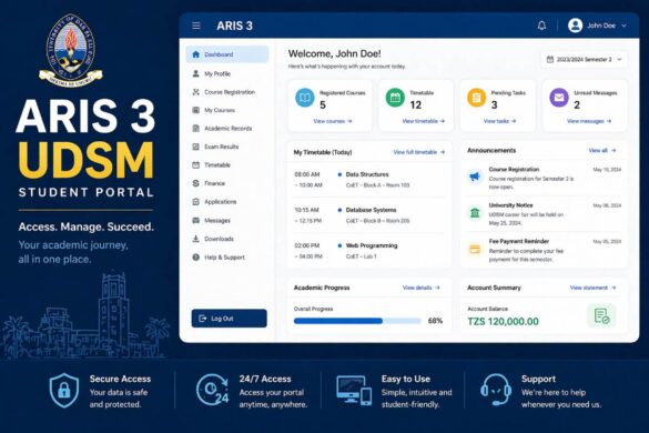 aris 3 udsm student portal login dashboard example