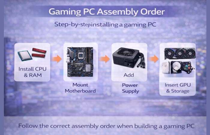 gaming PC assembly order steps