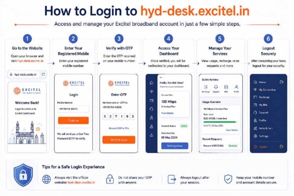 hyd desk excitel in login portal dashboard interface