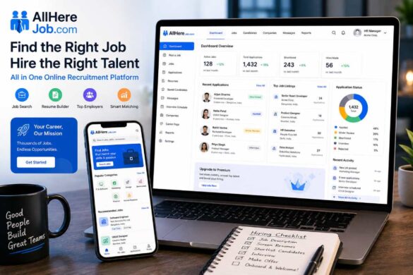 allhere job com online recruitment and job search platform